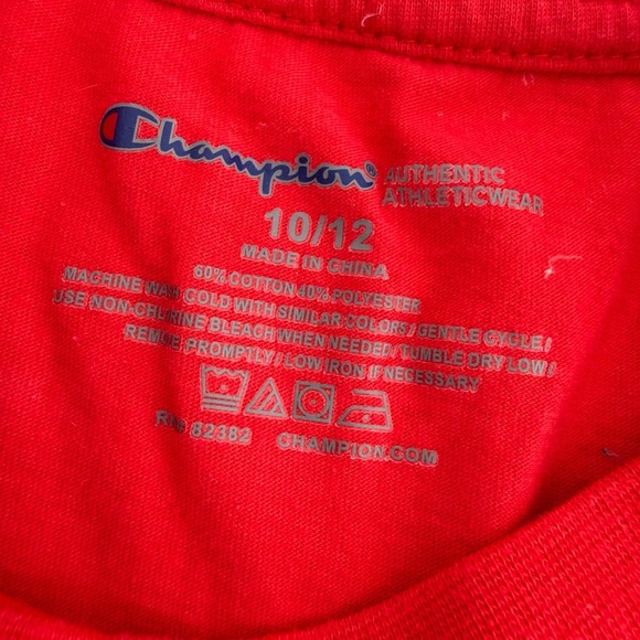 Champion Boys Sleeveless Tank Top Bundle Red Blue Graphic Size 10/12 Lot of 2 - Picture 7 of 8